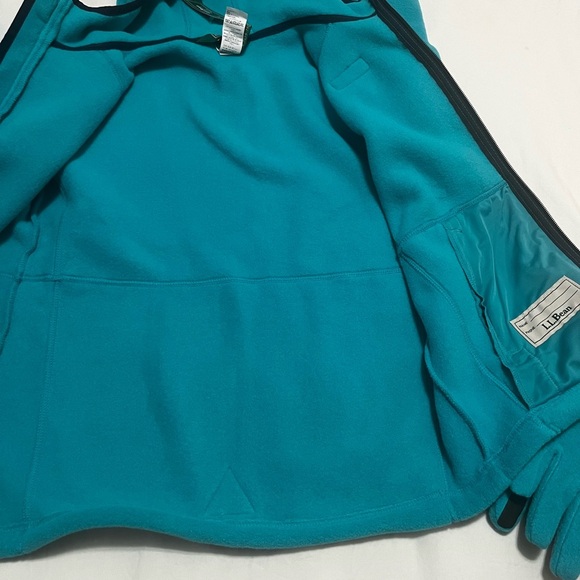 L.L. Bean Jacket Girls M -10-12 Blue Mountain Classic Fleece Hooded Full Zip - Picture 12 of 14